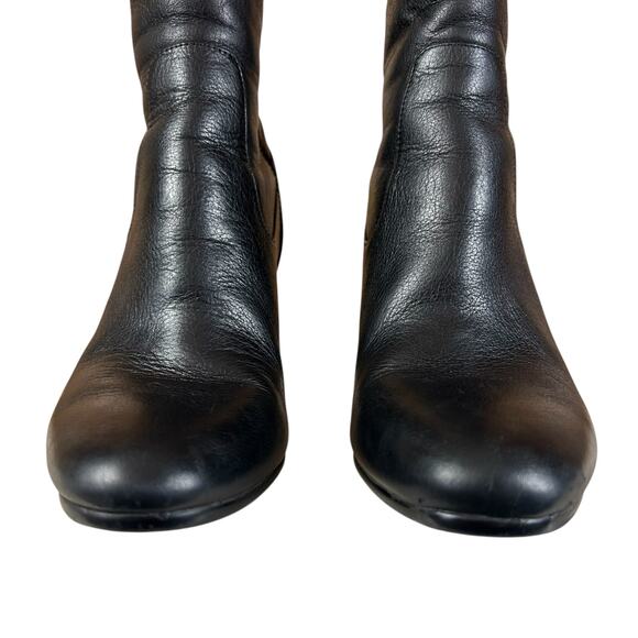 Kenneth Cole Ankle Boots Women Sz 6 Black Leather Merrick Gore-tex Classic Heels - Picture 3 of 11